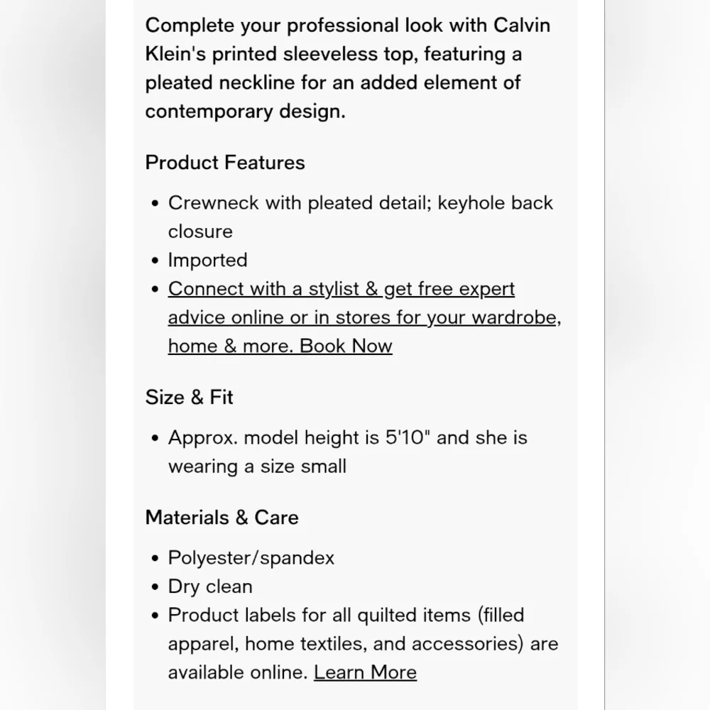 NWOT Calvin Klein White Fitted Floral Tank Top - Picture 5 of 7